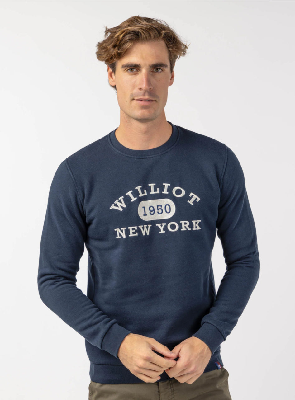 SUDADERA DISEÑO BORDADO NEW YORK MARINO WILLIOT