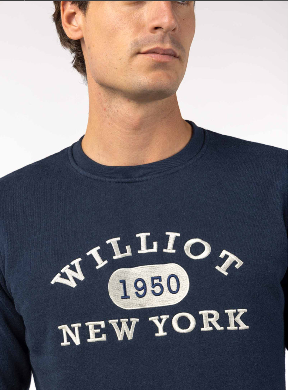 SUDADERA DISEÑO BORDADO NEW YORK MARINO WILLIOT