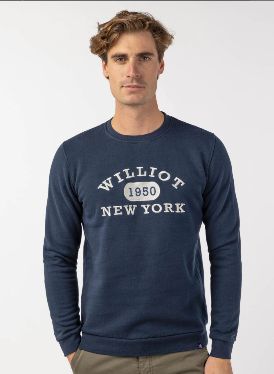 SUDADERA DISEÑO BORDADO NEW YORK MARINO WILLIOT