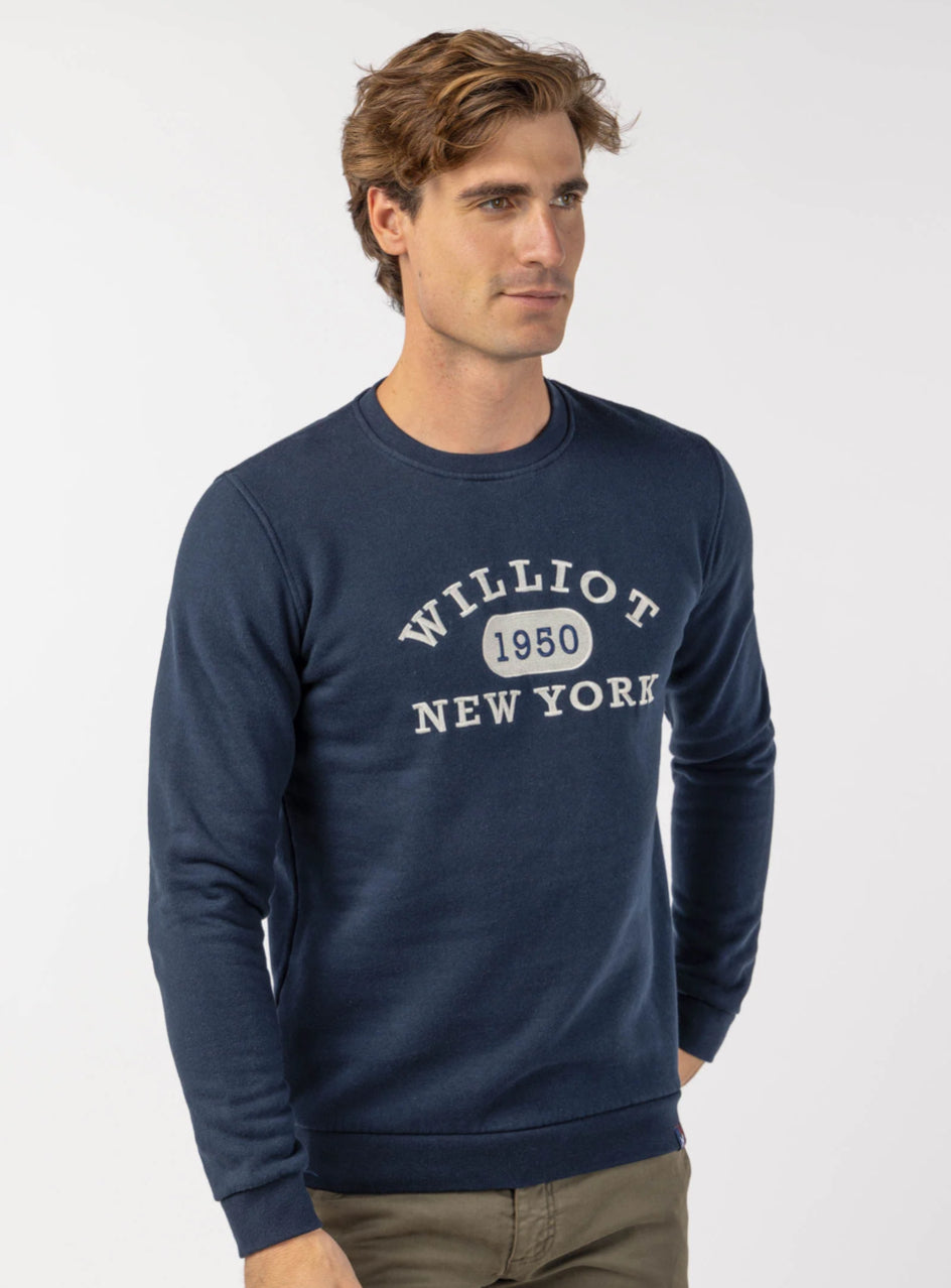 SUDADERA DISEÑO BORDADO NEW YORK MARINO WILLIOT