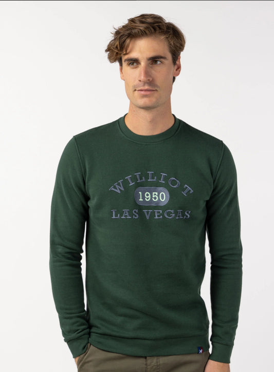 SUDADERA DISEÑO BORDADO LAS VEGAS KHAKI SUAVE WILLIOT