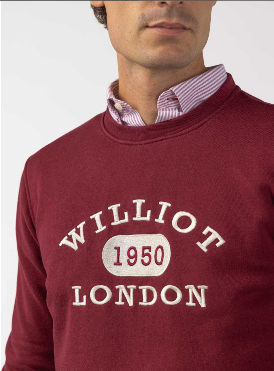 SUDADERA DISEÑO BORDADO LONDON BURDEOS WILLIOT