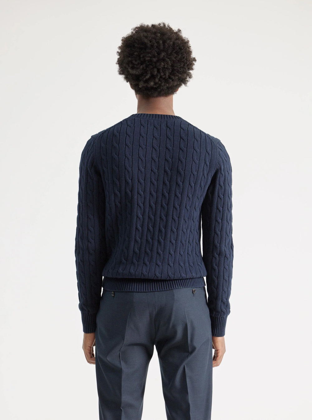 JERSEY CABLE KNIT MARINO PUROEGO