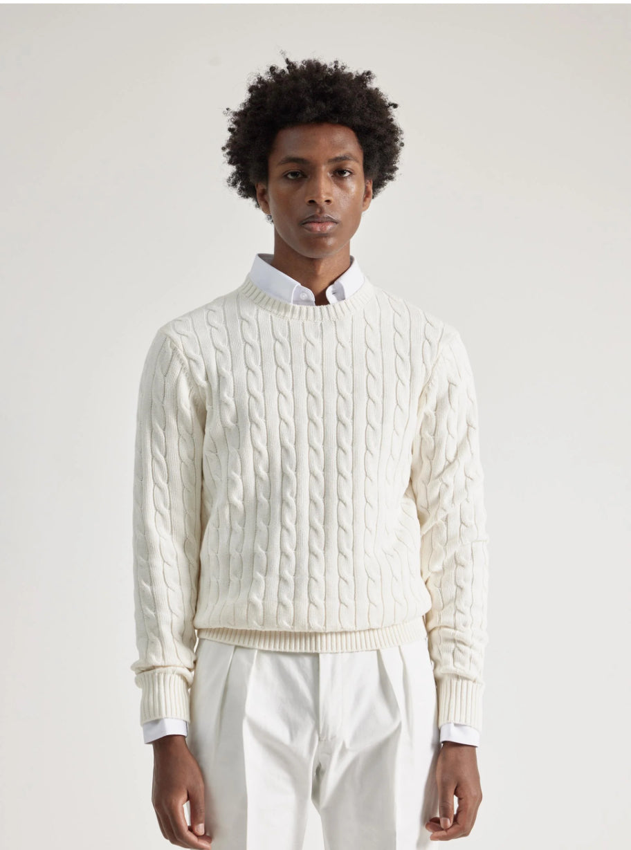 JERSEY CABLE KNIT BLANCO PUROEGO