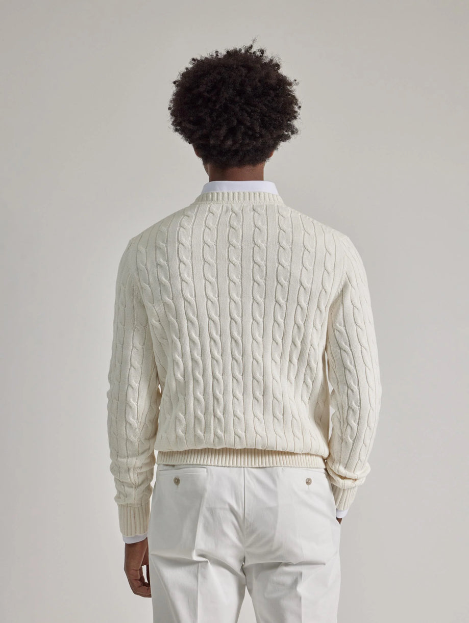 JERSEY CABLE KNIT BLANCO PUROEGO