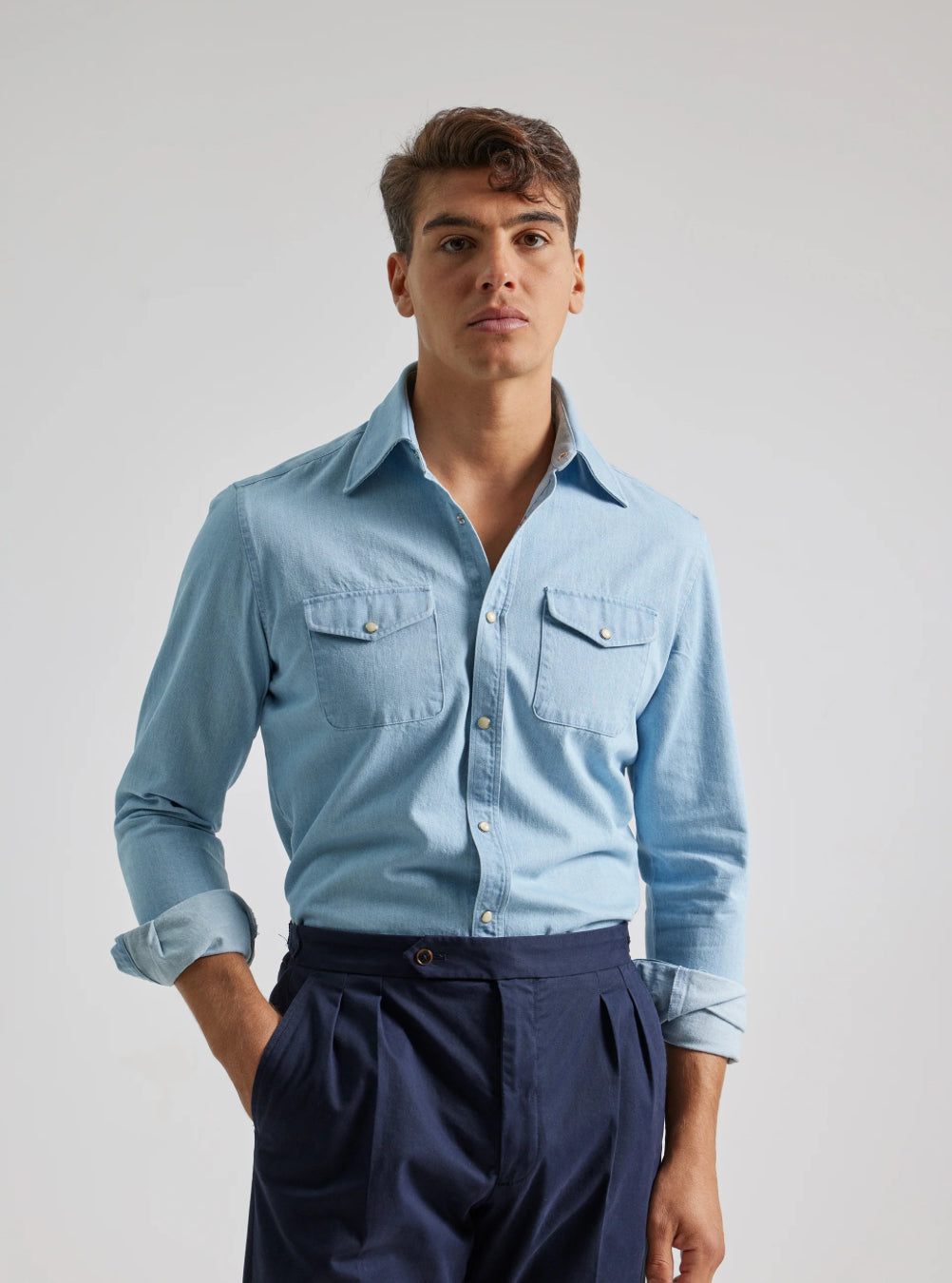 CAMISA DENIM WESTERN AZUL PUROEGO