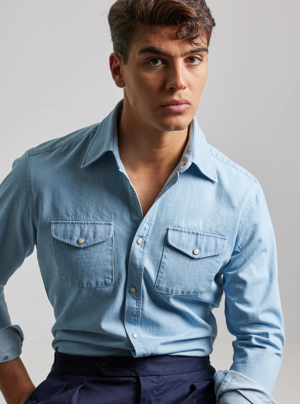 CAMISA DENIM WESTERN AZUL PUROEGO