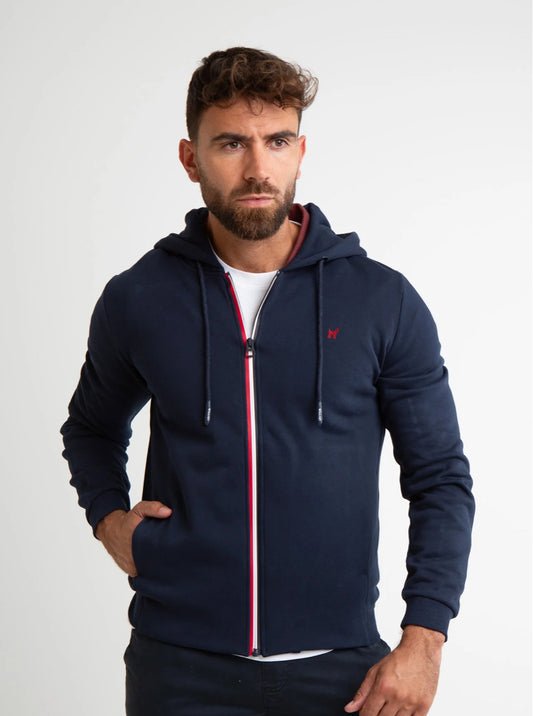 SUDADERA WILLIOT CON CREMALLERA MARINO