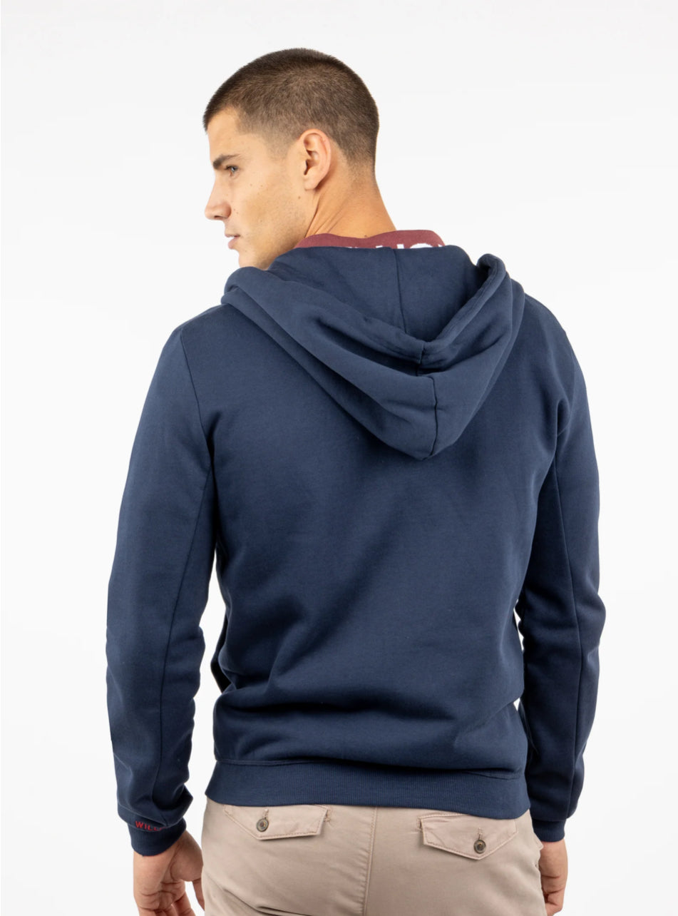 SUDADERA WILLIOT CON CREMALLERA MARINO