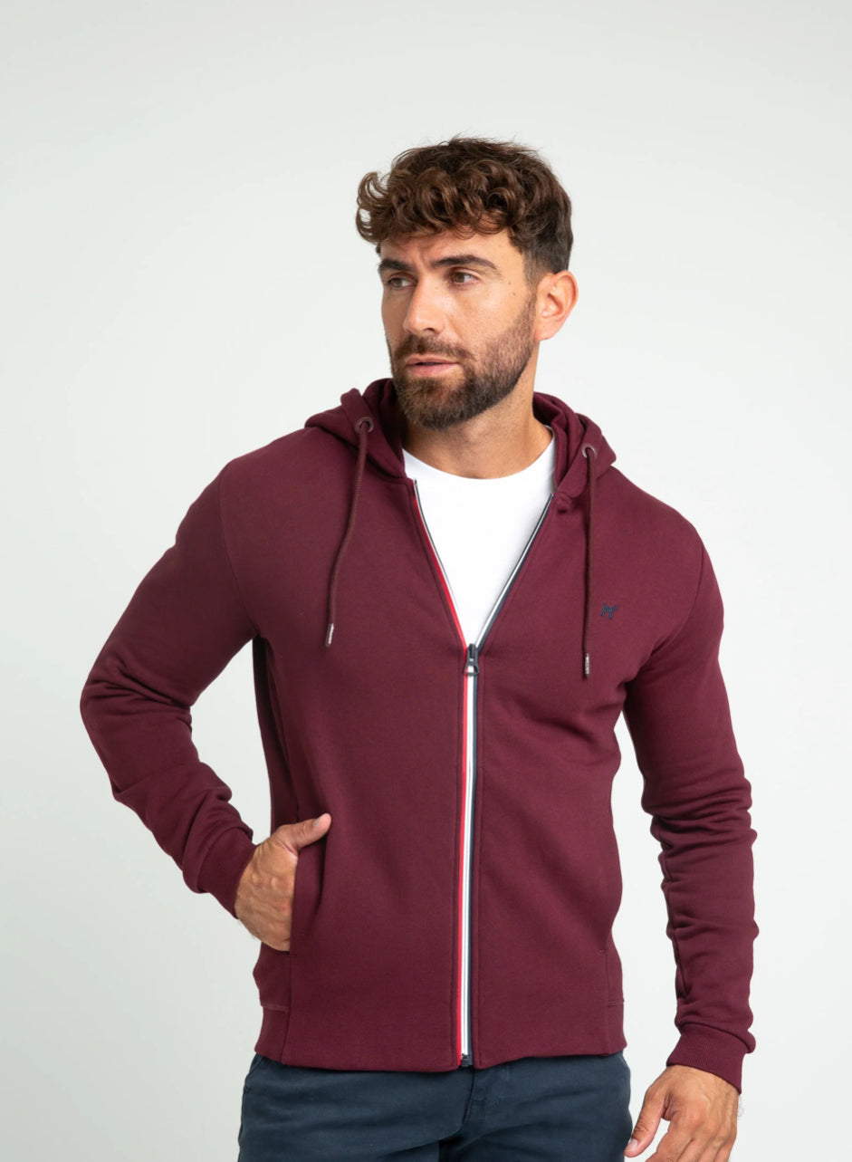 SUDADERA WILLIOT CON CREMALLERA BURDEOS