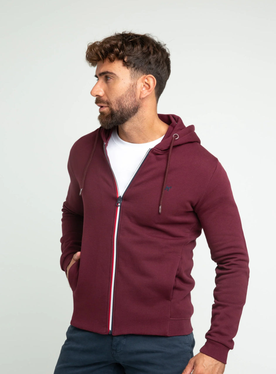 SUDADERA WILLIOT CON CREMALLERA BURDEOS