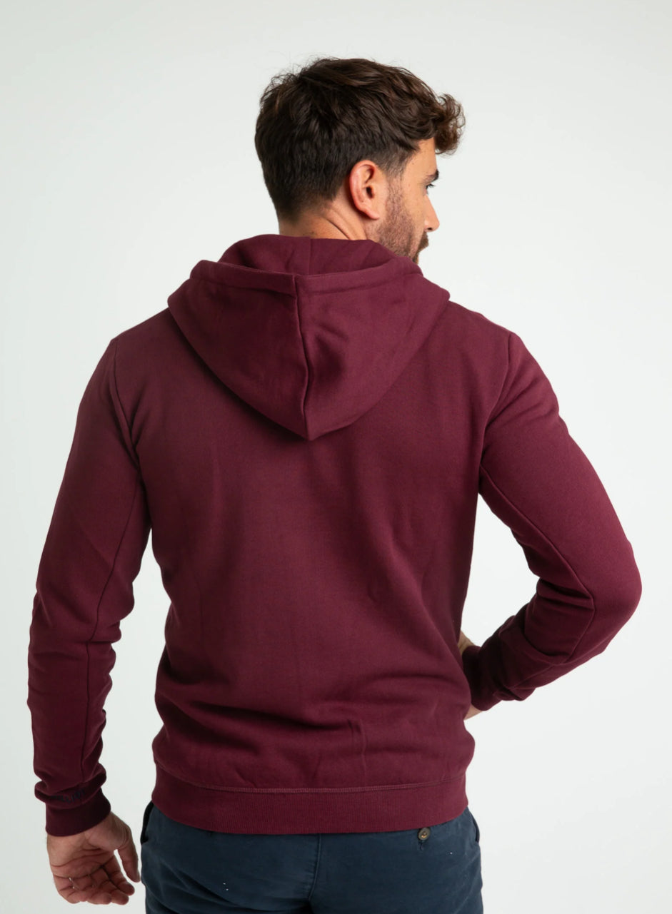 SUDADERA WILLIOT CON CREMALLERA BURDEOS