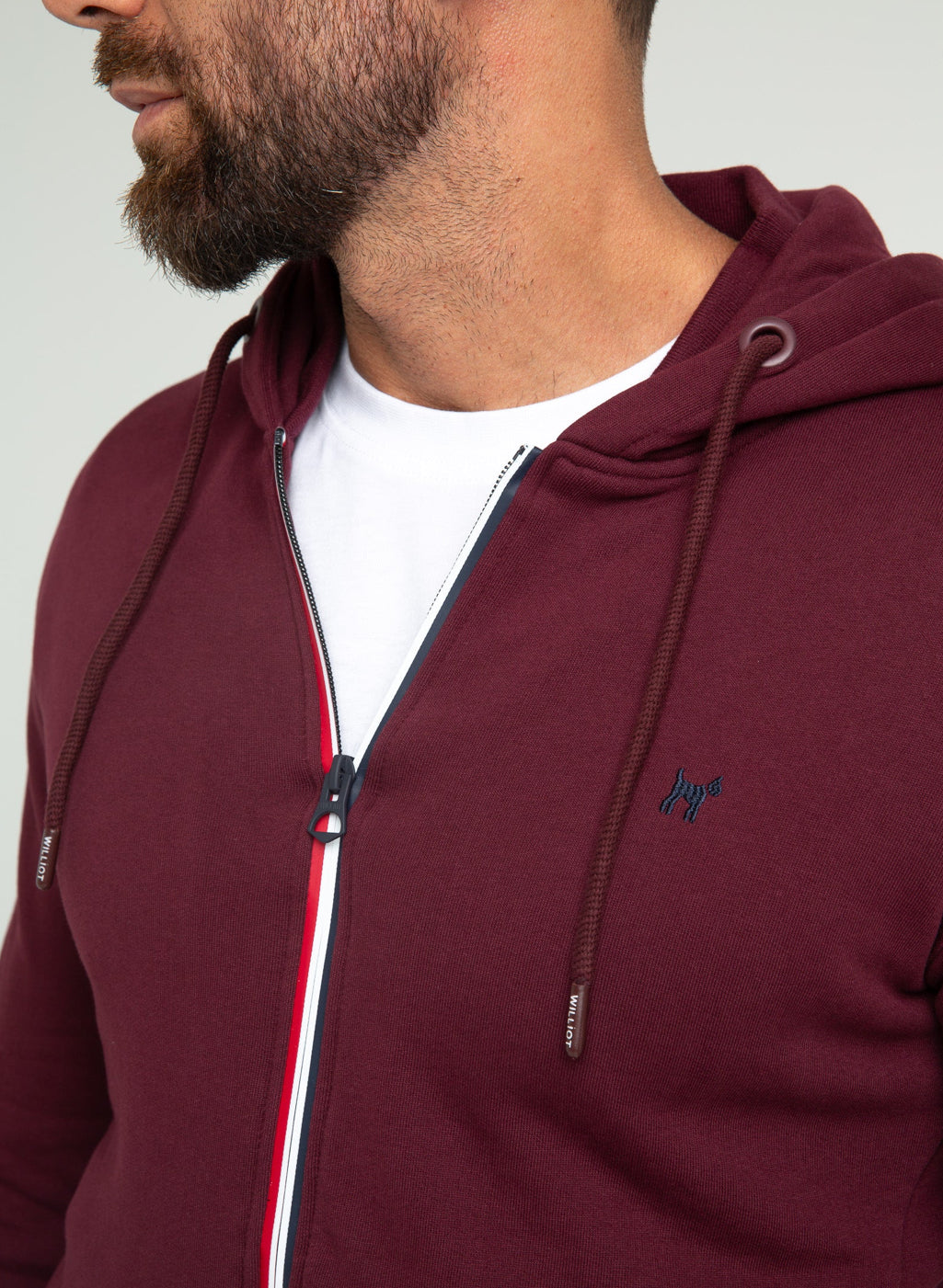 SUDADERA WILLIOT CON CREMALLERA BURDEOS